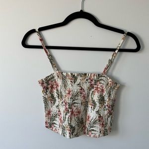 Abercrombie smocked floral tube top